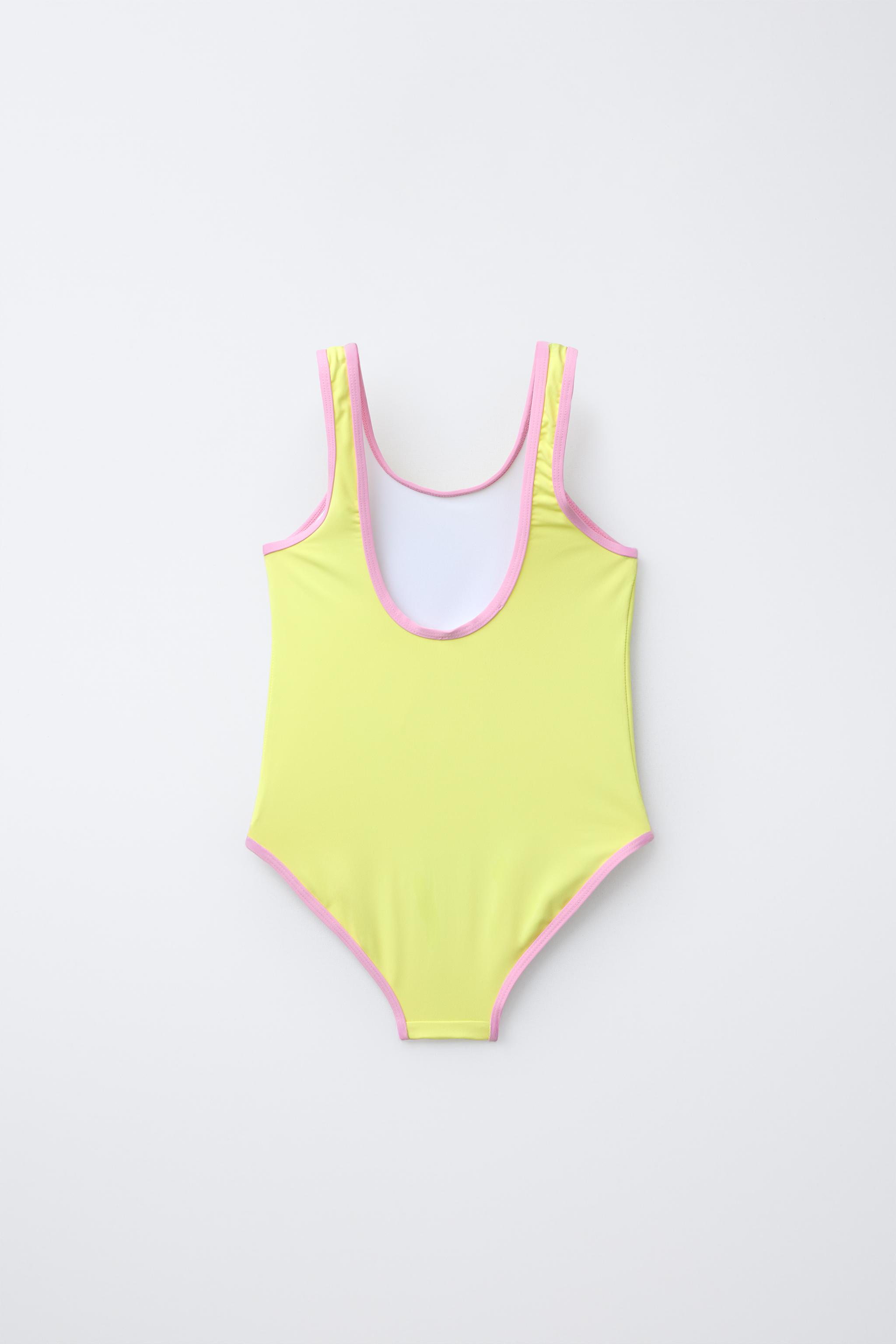 6-14 YEARS/ SWIMSUIT WITH CONTRAST TRIM